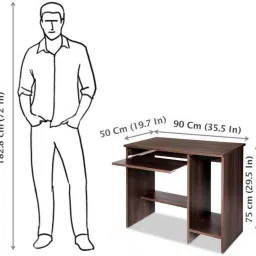 floresta wud Work From Home Engineered Wood Computer Desk image 4