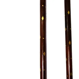 solid wood folding walking stick with curved brass handle Walking Stick-image-11