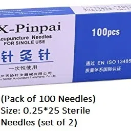 Bella Faccia Acupuncture For Single Use (100 Needles) Size:-0.25*25 Sterile Needles(Set of 2) Sterile Acupuncture Needles for Single use| Non Disposable Needle Massager-69