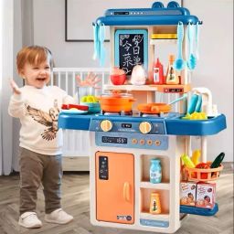 Kids Kitchen Set for Kids Girl 42-Piece Kitchen Set, Smoky, Music,Real Water Tap-image-31