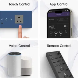 iotics Smart Touch Switch for 3 Light, 1 Fan, 1 Plug, Remote, Mobile App, Alexa, Google Smart Switch image 2