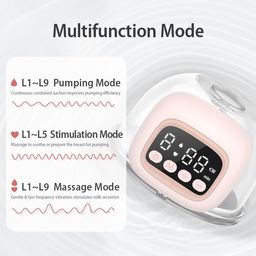 MISK Wearable Breast Pump For Feeding Mothers, Hands Free, 3 Modes & 9 Levels, Touch Screen with Pause Function, 1500 mAh Battery, 180 ML Milk cup, BPA Free, Compact, Portable & Skin friendly image 5