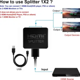 Tobo HDMI Splitter 1 in 2 Out, 4K HDMI Splitter for Dual Monitors TD-442H 32 inch Blu-ray Player-21