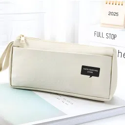 Features Colorful Pencil Pouch –Style(Set of 1 White) Ideal for school bags, desks, and travel. Art Artificial Leather Pencil Box-image-95