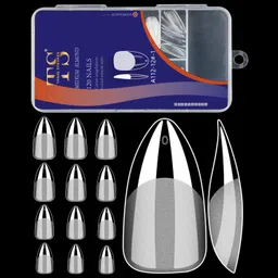 thr3e strokes Soft Gel Nail Tips | Artificial Nails Medium Almond False Nails Extension Set Full Cover Soft Nail Tips | Nail Salons DIY Nail Art with Box-picture-27