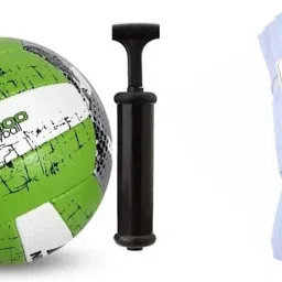 9889 green pu 5000 volleyball with net combo Volleyball Kit-image-20