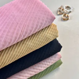 Striped Chiffon Women Multicolor Stole, Fancy Scarf, Scarf-picture-10
