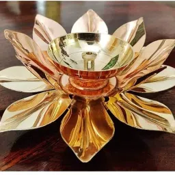 Lotus Glow diya Brass Table Diya-image-32