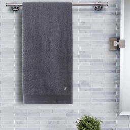 Grey Solid 550 GSM 100 % Cotton Bath Towel by Maspar-picture-25