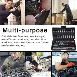 srsw 46 in 1 Pcs Tool Kit & Screwdriver Multi Purpose Combination Tool Case Precision Power & Hand Tool Kit image 5