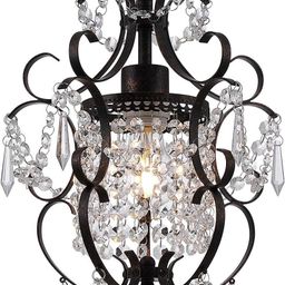prop it up Elegant Crystal Chandelier, Brown antiq Finish, 29 cm Diameter Bulb Not Included Chandelier Ceiling Lamp-picture-1