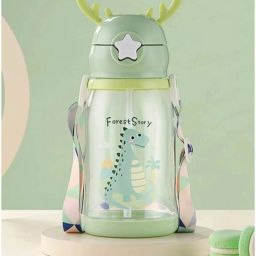 Deer Horn Kids School Sipper Water Bottle with Strap-image-8