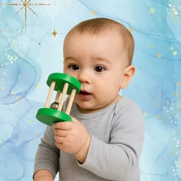 natural baby rattle with handle Rattle-image-54