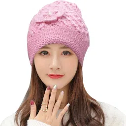 true indian Self Design, Solid, Woven Beanie image 2