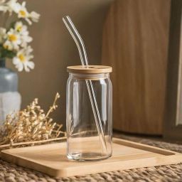 Ice Juice Drinks Glass Can with Straw for Milk/Coffee/Green Tea Cup Glass Coffee Mug-image-81