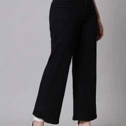 Women Straight Fit High Rise Black Jeans-image-46