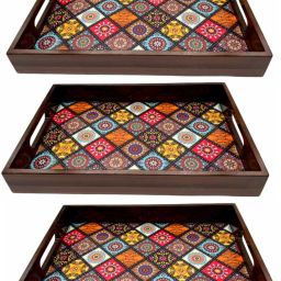 wooden tray set of 3 AHS-TRAY445 Tray-image-68