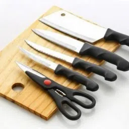 Knife set SS with Chopping Board Knife set 5 and Chopping/cutting board(FIBER) Vegetable & Fruit Chopper-26