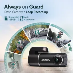 agaro Alpha Car Dash Camera, Dashboard Recorder, 3MP, 140 Degree Wide Angle, In-car Camera System image 4