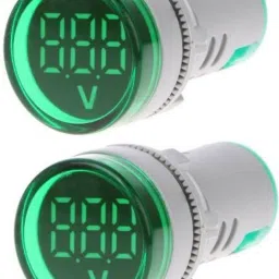 Pack of 2 Volt Meter 0002 LED Digital Display Gauge Volt Digital,Voltage Meter Indicator,Signal Lamp,Voltmeter Lights Tester Combo Measuring Range 60-500V AC, 22 mm Digital Voltage Tester-17