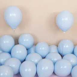 Solid Premium Quality Blue Pastel Macron Balloon Light Blue Pack Of 50 Balloon-image-6