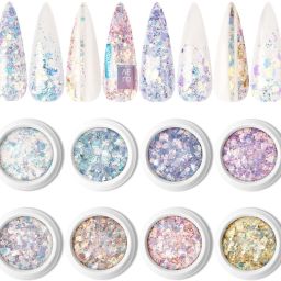 Nail Glitter Sequins Powder, Nail Glitter Acrylic Nails 8 Pcs Nail Glitter-image-10