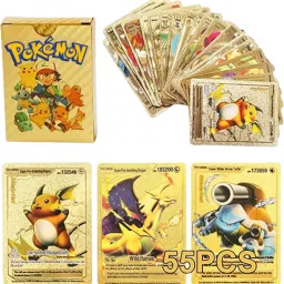 Latest New golden pokemon cards high hp real trading cards 55 golden cards-image-60