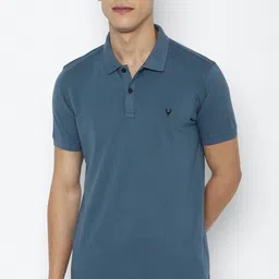 allen solly Men Solid Polo Neck Polycotton Grey T-Shirt-picture-1