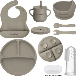 6 Pcs Silicone Baby Feeding Set, Tableware Kit- Feeding Bowl, Suction Plate, Cup, Spoon, Fork & Bib for Kids, Toddler - Silicone-picture-24