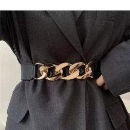 Women Casual, Evening, Formal, Party Black, Gold Fabric Belt-image-23