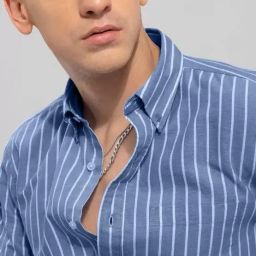 Men Slim Fit Striped Spread Collar Casual Shirt-image-13