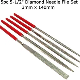 5Pcs Diamond Needle File Set 3mm x 140mm Precision Knife Sharpening (Pack of 5) Knife Sharpening Steel-image-41
