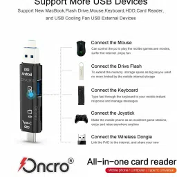 ONCRO All in one card reader 3.0 type c to micro USB multiple sd memory adapter hub 1 Card Reader image 5