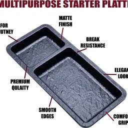 zido 6 Multipurpose Starter Platter for all type of snacks Sizzler Tray image 5