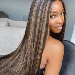Highlight Brown Blonde Clip-In Extensions – Straight, Natural Look, 24 Inch Hair Extension-image-45