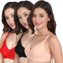 Pack of 3 Women T-Shirt Non Padded Bra-image-99