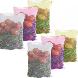 Reusable Fridge bag Vegetable storage Net bag for Fruits Pack of 6 Grocery Bags-image-97