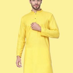 poshside Men Solid Cotton Blend Straight Kurta-picture-43