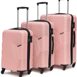 Hard Body Set of 3 Luggage 4 Wheels - Monaco Scratchproof 360Degree Rotating Latest Design Trolley Bag - Pink-18