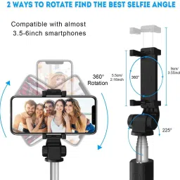 MOBONE R1 Bluetooth Extendable Selfie Stick with Tripod | Wireless Remote Button Bluetooth Selfie Stick image 4