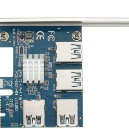 microware PCI-E to 4 port USB3.0 Express X1 Riser Card Converter Adatper ETH Mining Network Interface Card image 2