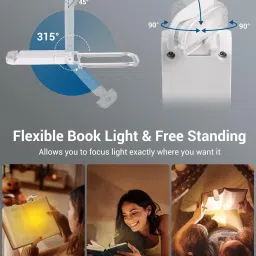 vr bright lite Book Reading Light,Brightness Adjustable, Rechargeable, Portable Book Light_M19 Study Lamp image 4