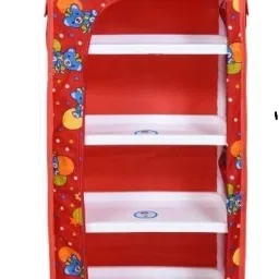 1 Door 6 Shelf Fabric Plastic Kids rack PVC Collapsible Wardrobe-image-97