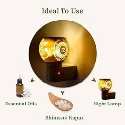 riddhi siddhi traders Incense Burner Aroma Oil Diffuser Cum Night LAMP with Switch for Home Gift Ceramic Incense Holder image 4