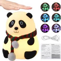 ute Panda Silicon Night Lamp USB Rechargeable 7 Color Changing For Kids_M162 Night Lamp-image-78