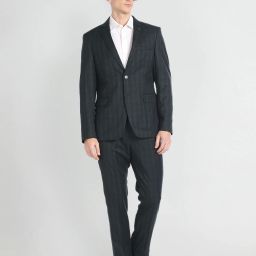Men Outline Check Two Piece Suit Checkered Suit-image-14