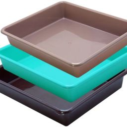 Plastic Exel Small Tray For Home/Office, 3 pc Tray 2 Ltr, Green Brown Choco Tray-image-23