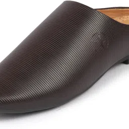 fausto Back Open Classic Design Textured Slip-On Ethnic Juttis and Mojaris For Men image 2