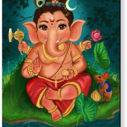 Balganesha Lord ganesha Digital Printed Exam Pad 10x15-38