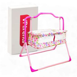 Umbi New Born Baby Crib Bassinet cot Swing Cradle Jhula Palna (Pink) Cot-17